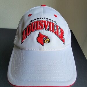 Louisville Cardinals Hat Top of the World NCAA White Red StrapBack Cap‎